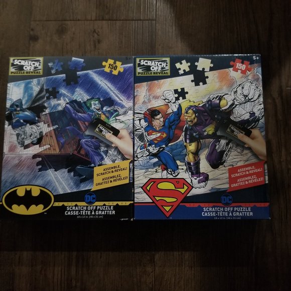 DC Comics 2 Sratch Off and Reveal Puzzles  Batman / Superman - Picture 1 of 6
